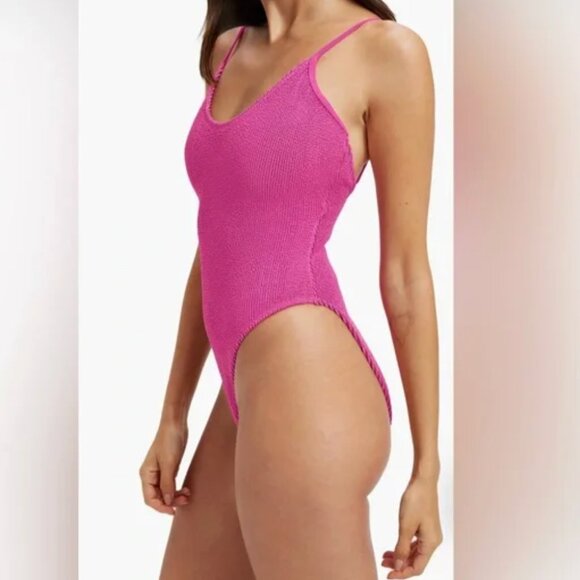 Good American Size 3/4 Fuchsia Pink Always Fits Sculpt One Piece Swimsuit - Picture 1 of 6